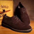 Мужские замшевые туфли-оксфорды, черные, коричневые или синие классические деловые кожаные кроссовки в британском стиле, размеры 38-48, для осени, 2022