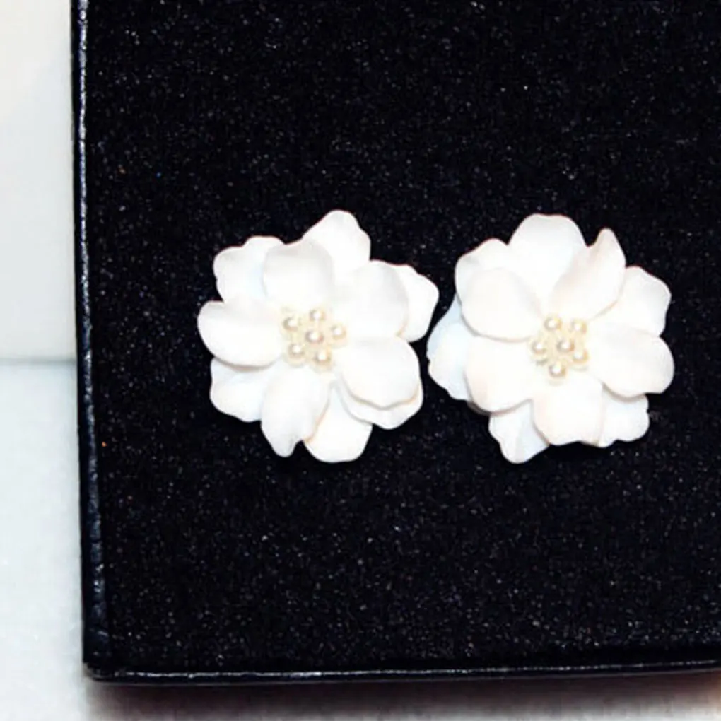Женские серьги гвоздики в форме цветущего цветка жемчужный зажим для ушей