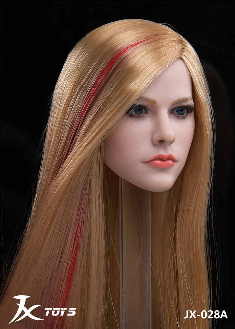 

JX-028A/B/C 1/6 Scale Female Head Carved Singer Avril Pale Skin Head Sculpt Model for 12" PH Woman Action Figure Body
