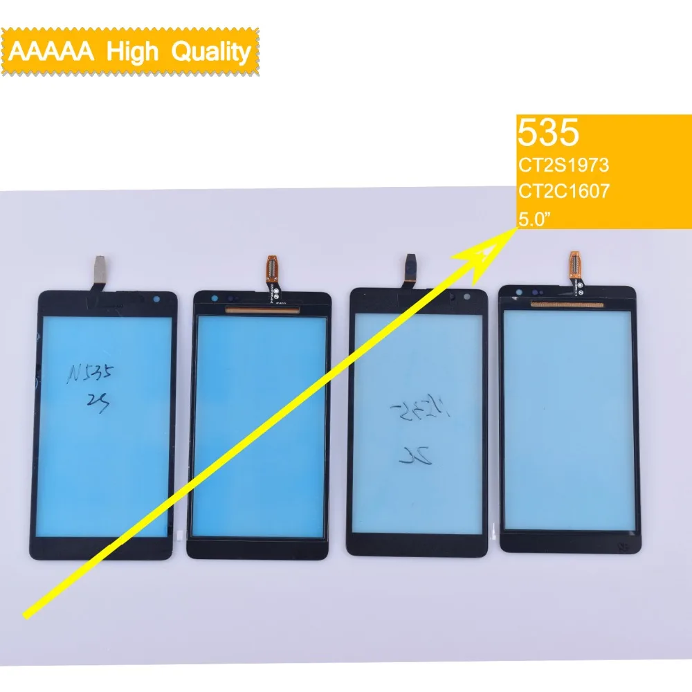 10 шт./лот сенсорный экран для Nokia Microsoft Lumia 535 N535 CT2S1973 CT2C1607 дигитайзер Стекло