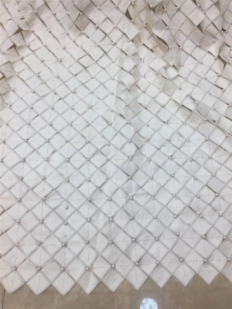 Good looking embroiderd lace fabric H-122432 with beads beautiful Nigerian sequins for party dress | Дом и сад