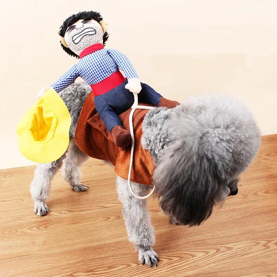 Blue Dog Clothes 1 Одежда для домашних животных забавные в ковбойском стиле для верховой езды одежда для собак Костюмы в ковбойском стиле для верховой езды карнавальный костюм на Рождество вечерние Наряжаться - Цвет: Blue Dog Clothes 1