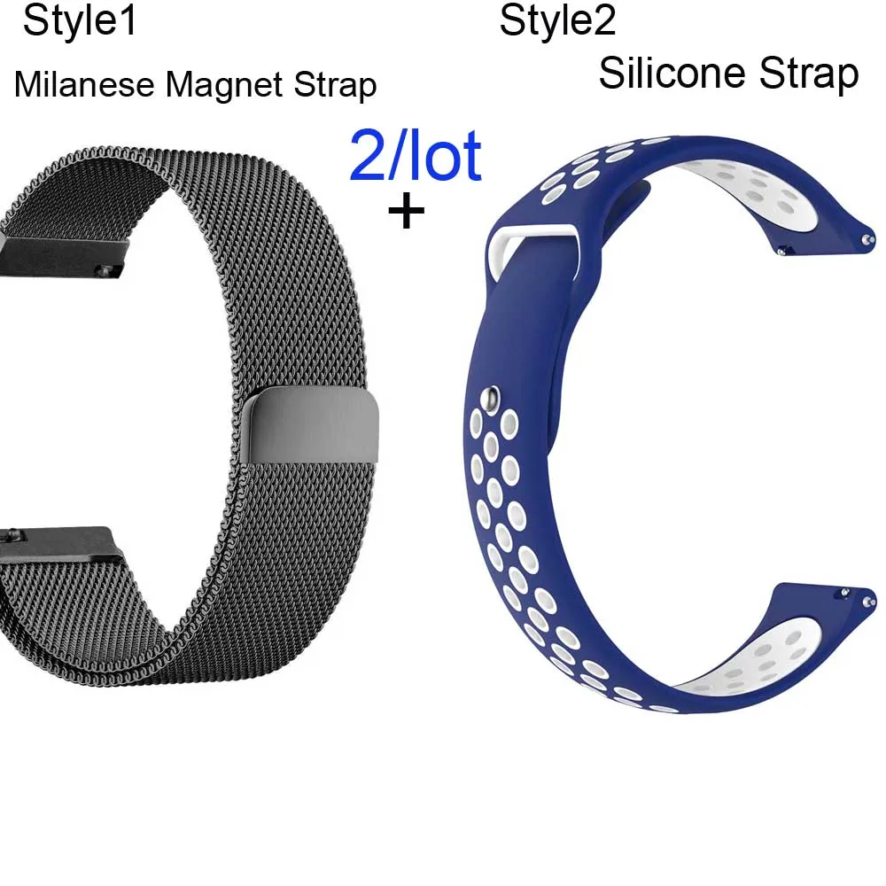 Black-Blue white 22 мм браслет ремешок для Xiaomi Amazfit GTR 47 мм Pace Stratos ремешок для часов samsung gear S3 Galaxy 46 мм ремешок для часов для huawei Gt - Цвет: Black-Blue white