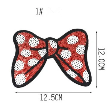Hghym Красочные Лук патчи 12X12.5 см вышитая аппликация швейной блесток патч железа на
