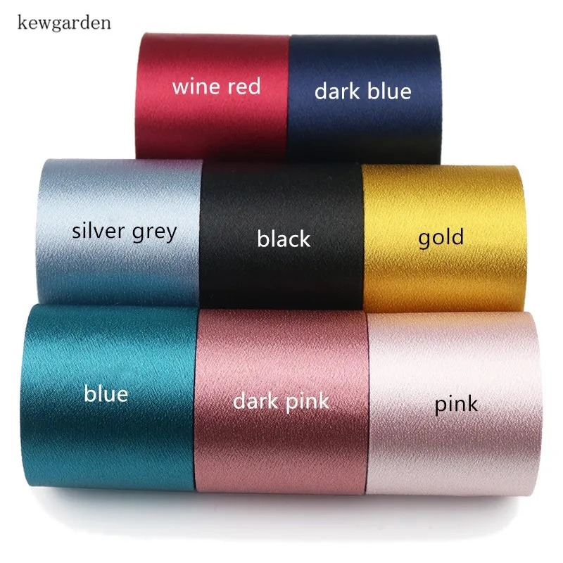 Kewgarden 10mm 1cm Elegant Bright silk Layering Cloth Satin Ribbons Handmade Tape DIY Bowknot Accessories Cotton Riband 8m/lot | Дом и сад