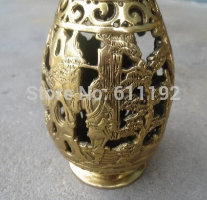 Qianlong pair старый Тибет домашний декор латунные полые узоры вазы|vase brass|vase decoration