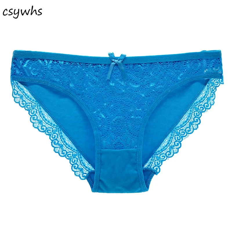 CSYWHS Womens Lingerie Sexy Lace Panties Transparent Cotton Briefs Seamless Panty Underpants Underwear Intimates 6pcs | Женская одежда