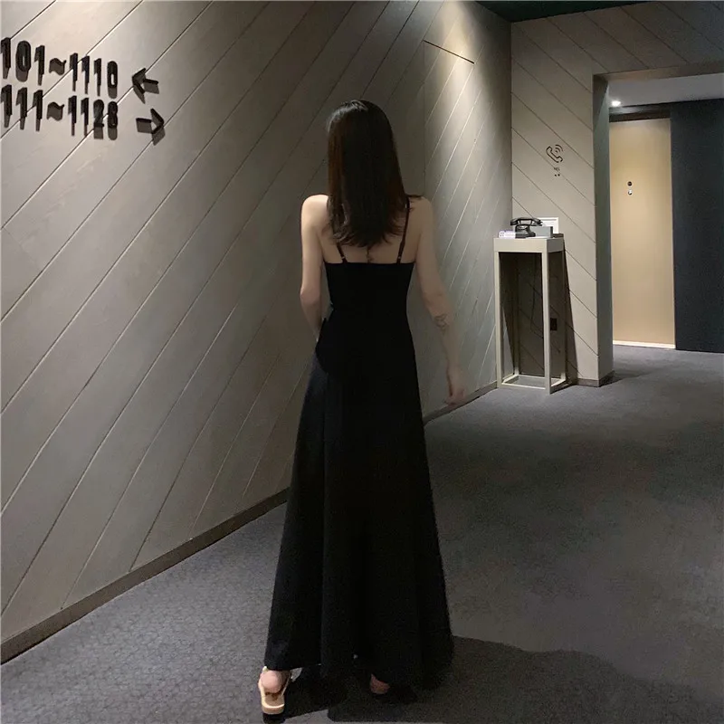 Платье женское длинное в полоску Вечернее макси с V-образным вырезом без рукавов