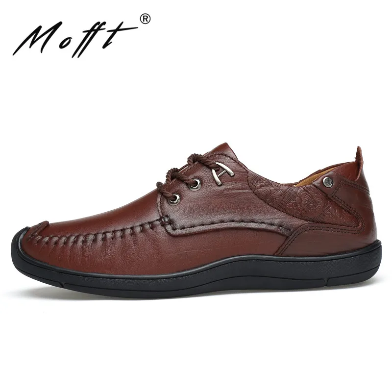 Men Leather Shoes Fashion 2017 Handmade Genuine New Lace Up Casual Comfort Walking Flats | Обувь