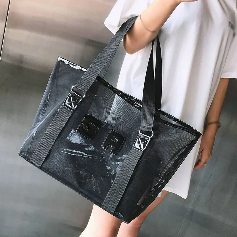 Женская прозрачная сумка через плечо Aelicy Большая вместительная с карманом для