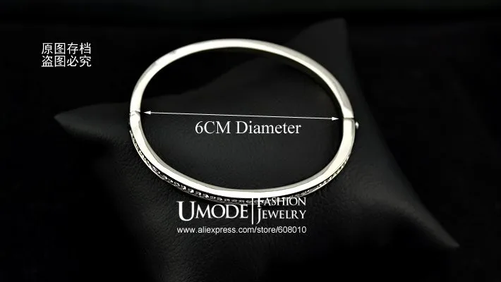 UMODE/бренд Модные ювелирные изделия Bijoux розовое золото цвет Половина Круг австрийские стразы манжеты браслеты и браслеты для женщин AJB0073