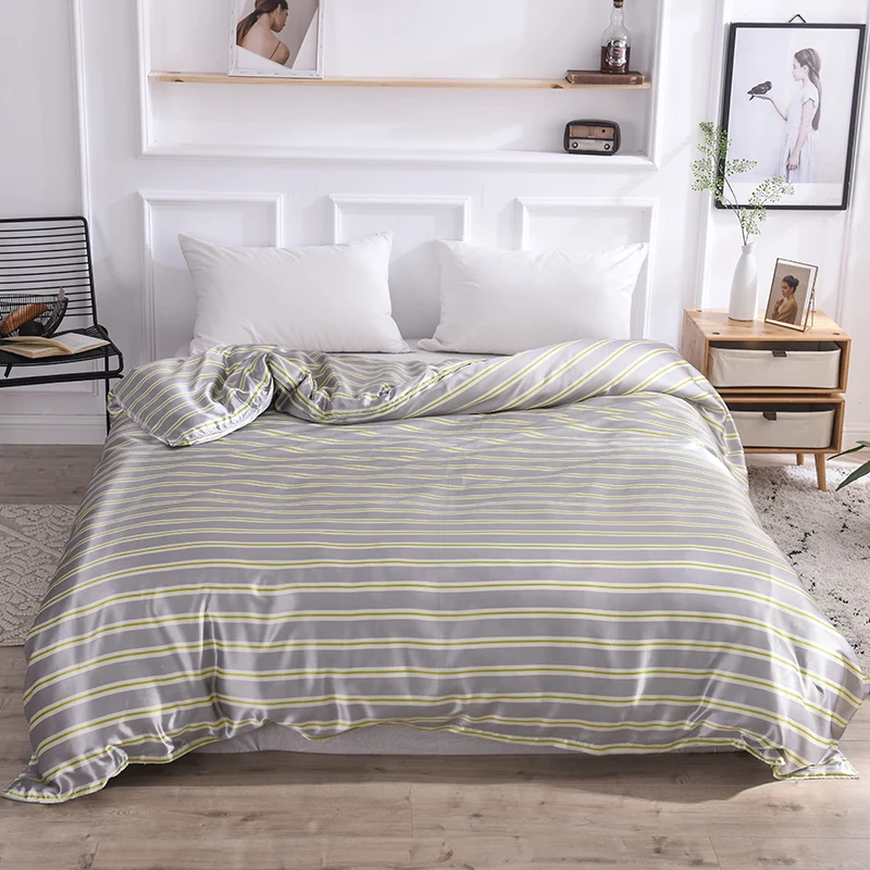 Bonenjoy 1 шт. полосатый пододеяльник queen King size сатиновый Шелковый пододеяльник клетчатый полосатый сатиновый пододеяльник для дома спальни