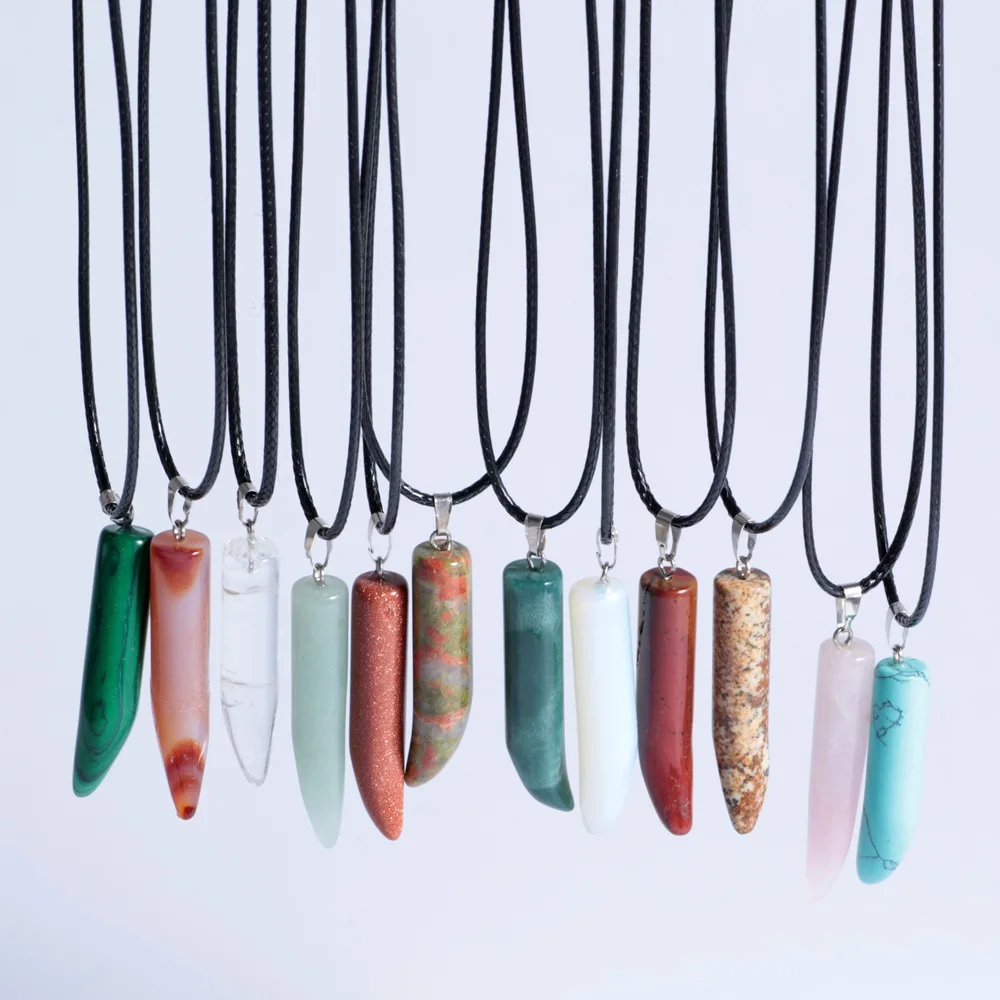 Горячая Распродажа ожерелье из натурального кристального полумесяца с