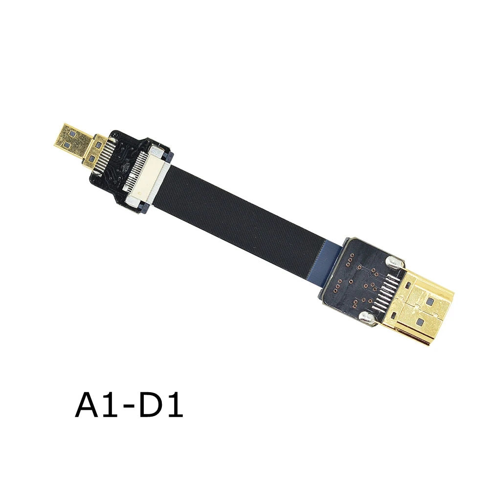 Плоский HDMI кабель для мультикоптера и аэрофотосъемки 5 100 см адаптер типа D FPV Micro