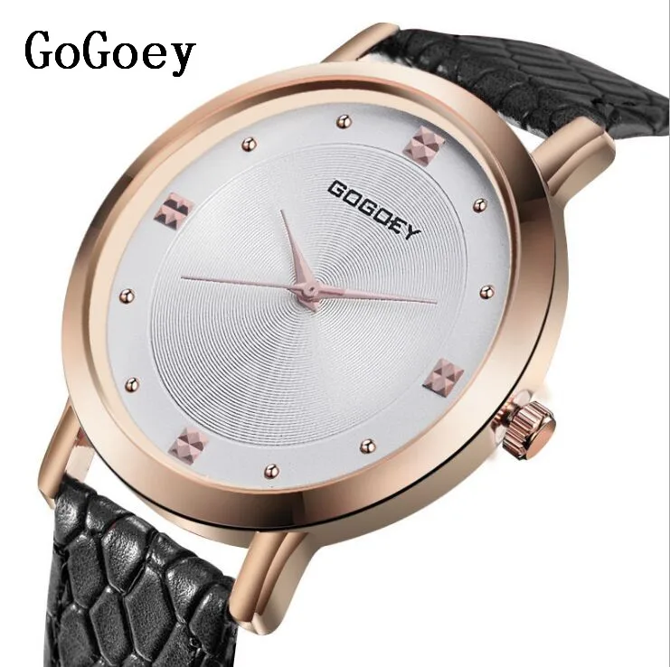 

Luxury Gogoey brand simple leather watches women Men Dress Quartz Wrist Watch Relogio Feminino go142