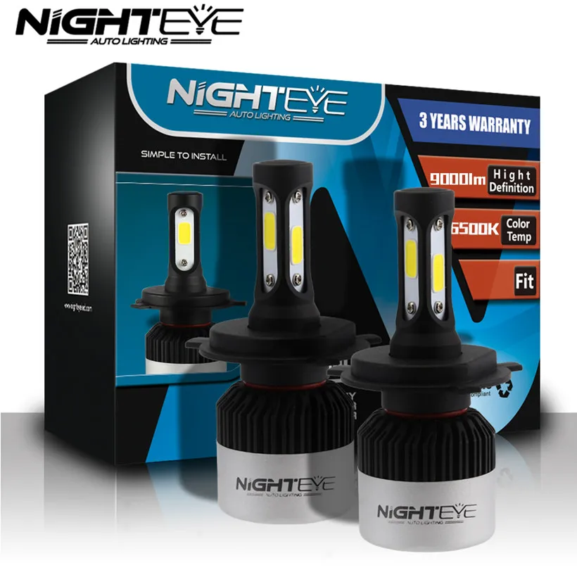 NIGHTEYE H4 светодиодный Hi/Lo комплект автомобильных фар 72 Вт набор 6500 к белый Авто H7