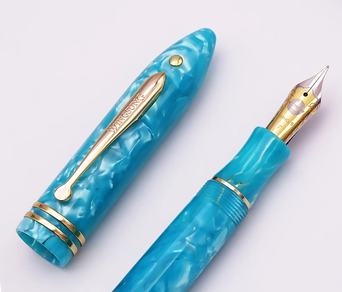 Wing Sung 626 Wingsung целлюлоидная Классическая авторучка Little God Dot из смолы голубого озера иридиевая тонкая 0,5 мм ручка для письма в подарок офисная ручка