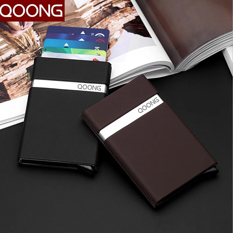 Высококачественный металлический держатель для кредитных карт QOONG мужчин и