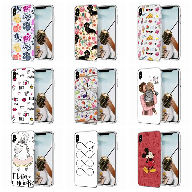 Чехол для iPhone 7 8 Plus 6 6S/6, мягкий TPU чехол с дизайном мультяшного цветка X XS XR Max, задняя обложка для телефона, фундас Q159.