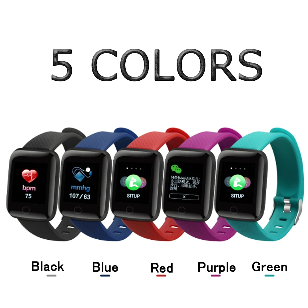 116 Plus смарт браслет с пульсометром и тонометром IP67 водонепроницаемый мужской