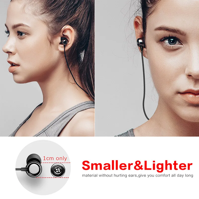 HAVIT Bluetooth Headset Sweatproof IPX5 Waterproof V4.2 Magnetic Earphones With Microphone 10 Hours Playtime I39 Sport Earbuds |