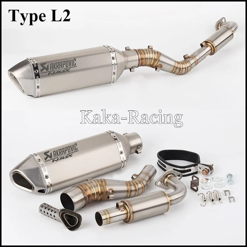 Лазерный NMAX Akrapovic мотоцикл глушитель полная система скольжения Модифицированная Соединительная труба для Yamaha NMAX 125 NMAX 155 до
