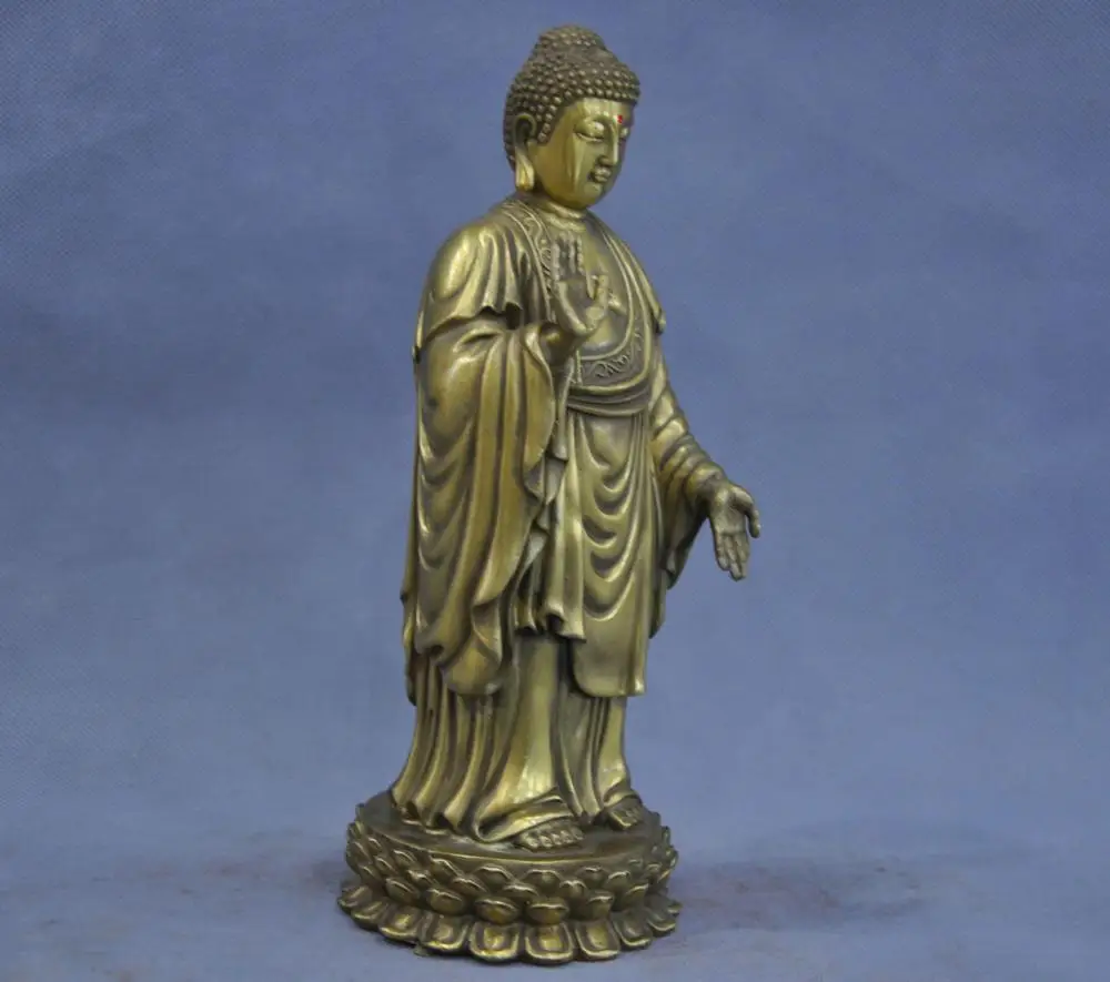 10&quot China Standing Shakyamuni Sakyamuni Buddha Brass Bronze Statue | Дом и сад
