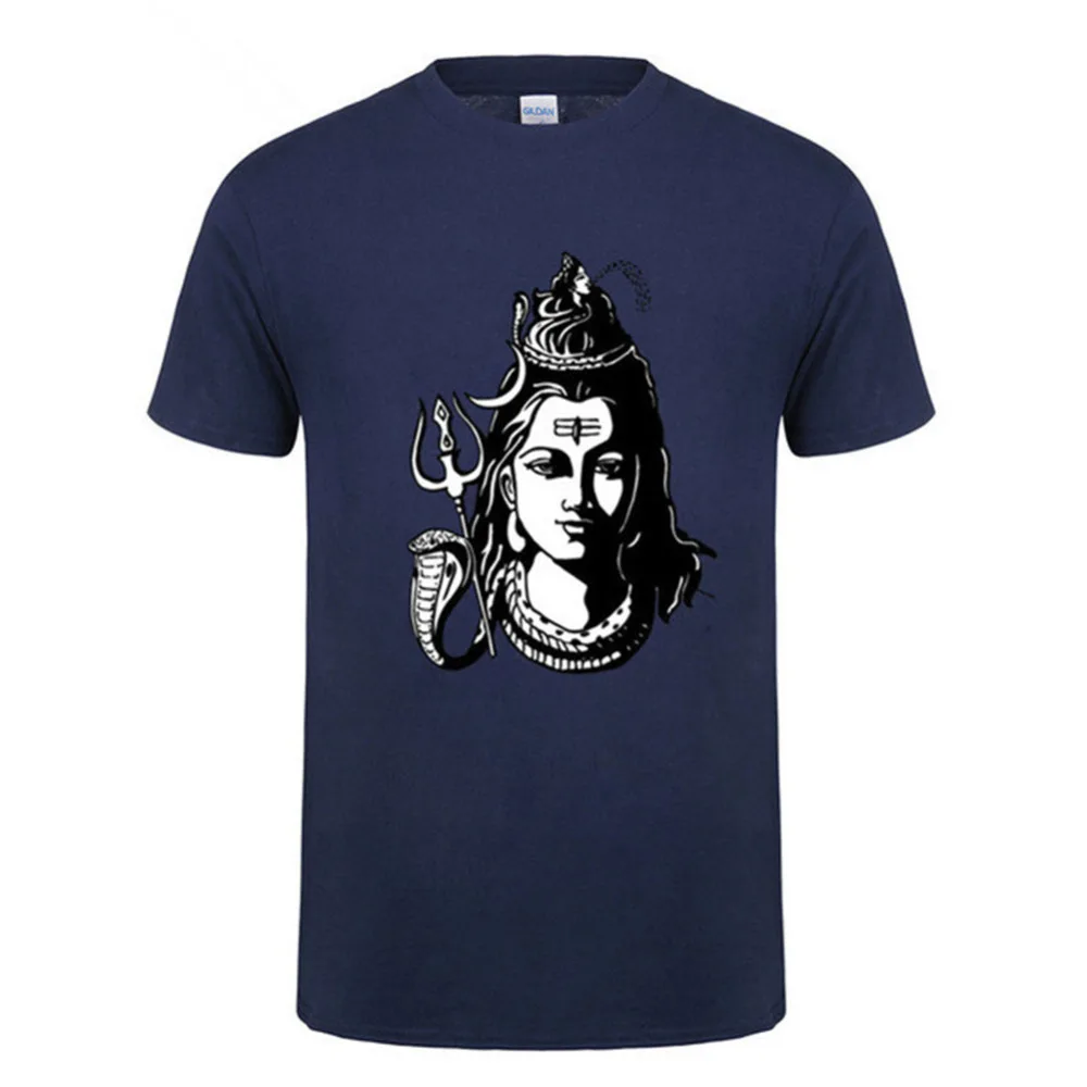 Забавные индуистские футболки Shiva The God мужские с короткими рукавами и круглым