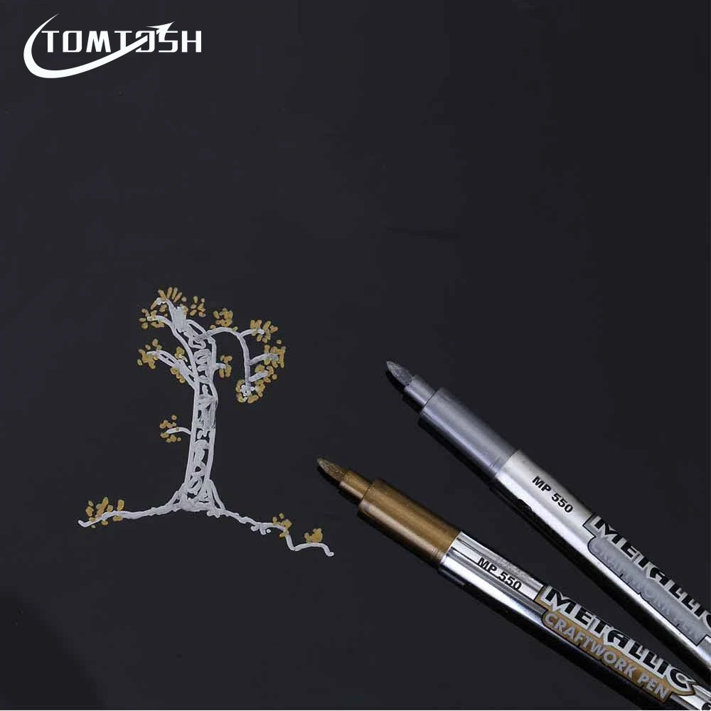 TOMTOSH 1 шт. ручка для рисования металлическая цветная ручка технология золото и серебро 1,5 мм ручка для рисования студенческие принадлежности маркер
