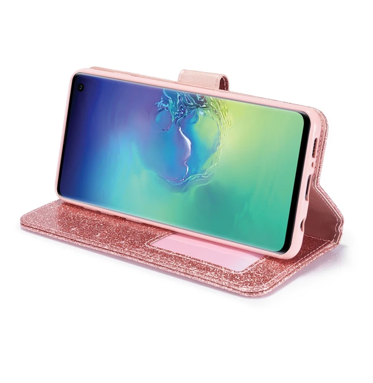 Кожаный флип-чехол для Etui samsung S10 S 10 сверкающий чехол на магните для телефона чехол для samsung Galaxy S10 Чехол-книжка