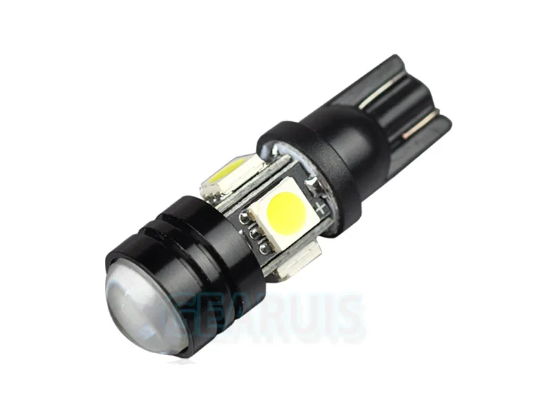 100 шт. T10 4 SMD 5050 + 1 5 Вт светодиодные линзы W5W Высокая мощность Светодиодная