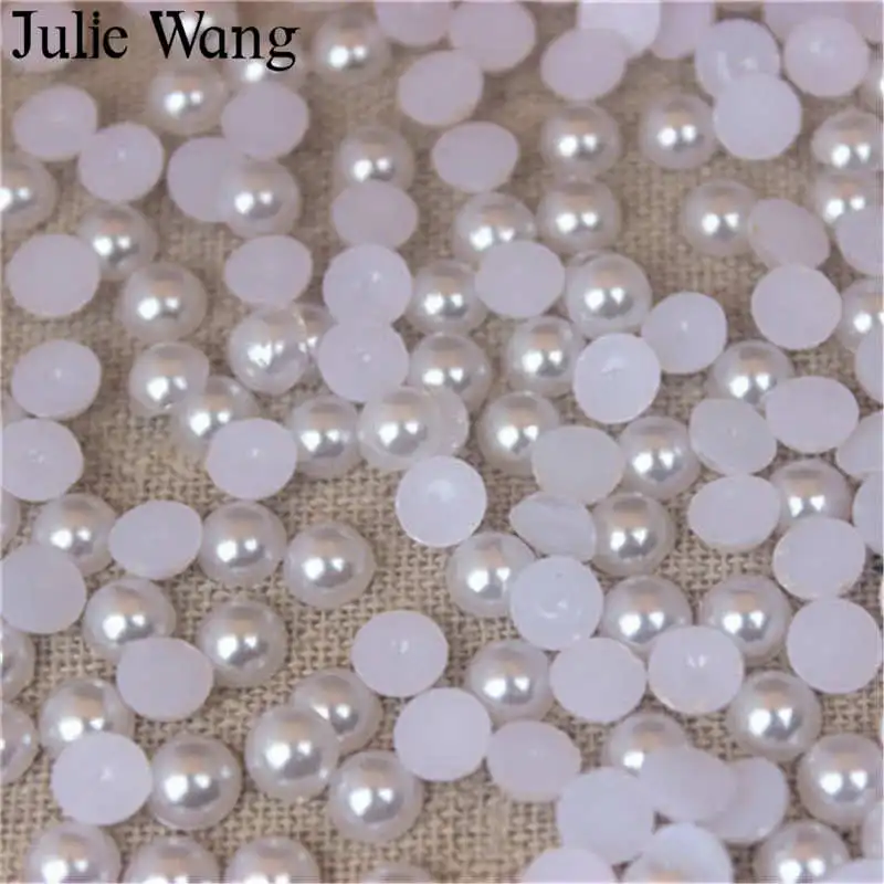 Подвеска браслет Julia Wang 50 шт. 6 20 мм имитация жемчуга из смолы с плоским основанием