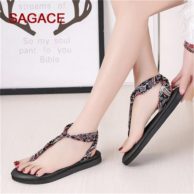 Женские сандалии в богемном стиле мягкие пляжные повседневные на плоской
