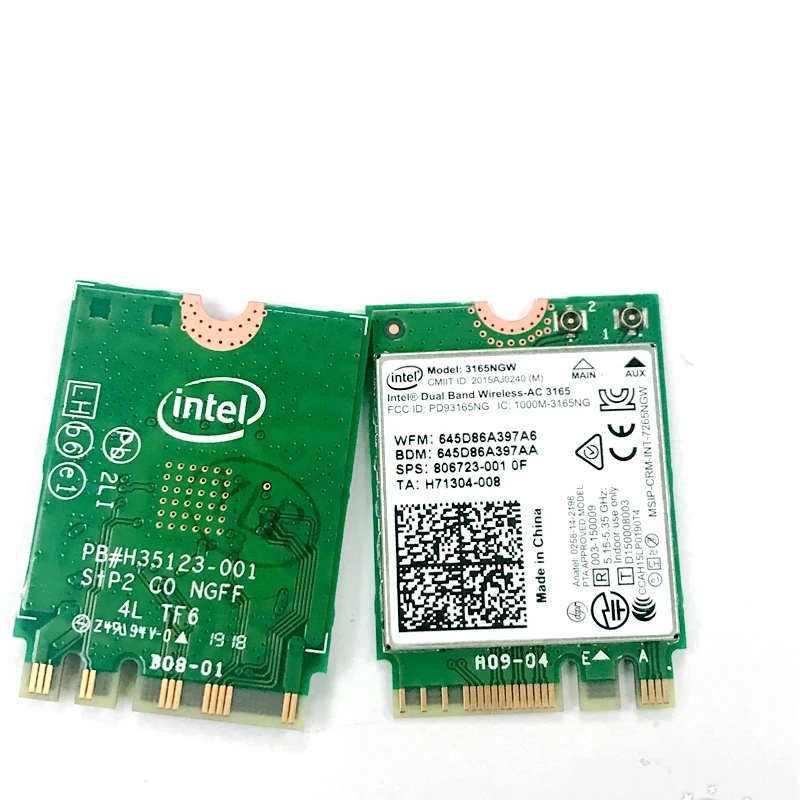 Оригинальная официальная версия Intel AC3165 3165NGW NGFF Двухдиапазонная беспроводная