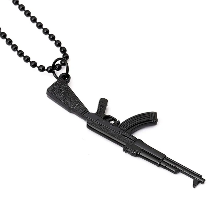 Новая мода армии Jewelry AK47 винтовка пистолет кулон Цепочки и ожерелья Хип-хоп Стиль