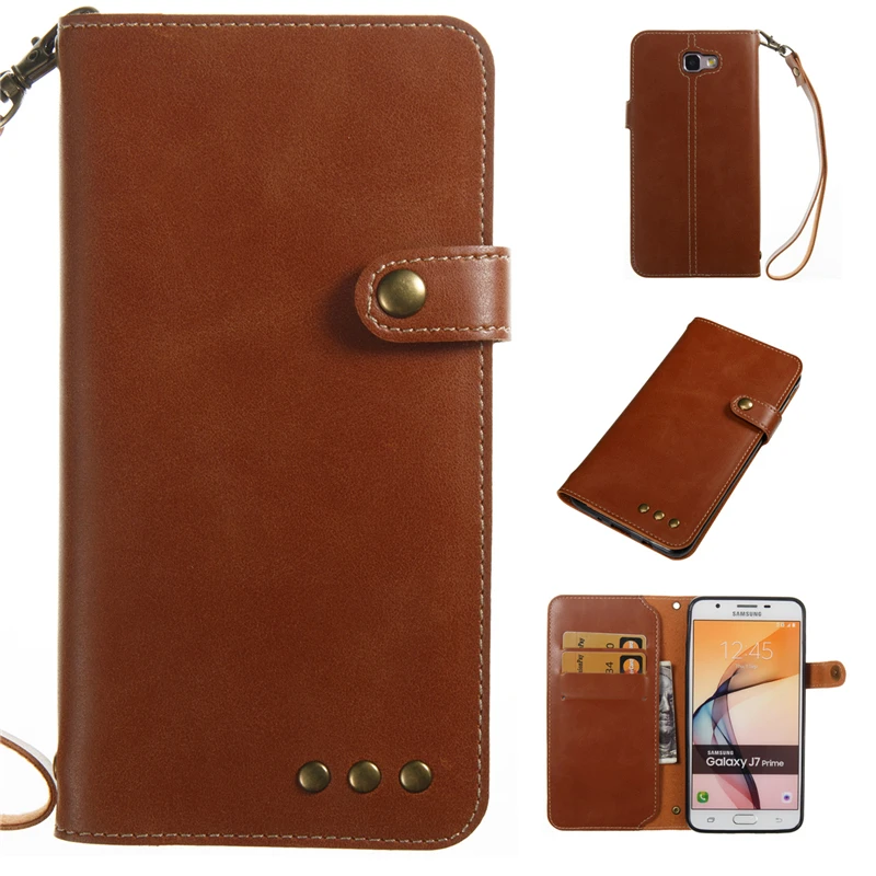 Luxury Retro Case For Samsung Galaxy J7 Prime Flip Wallet PU Leather Back Cover for Phone | Мобильные телефоны и