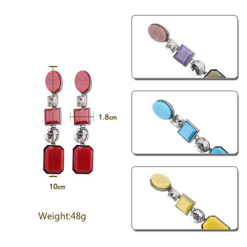 Модные геометрические Многослойные висячие серьги с бисером разноцветные
