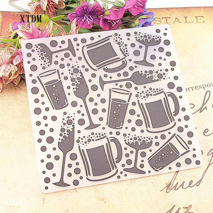 Пасхальное пластиковое вино стекло шаблон ремесло карты делая бумага карточка