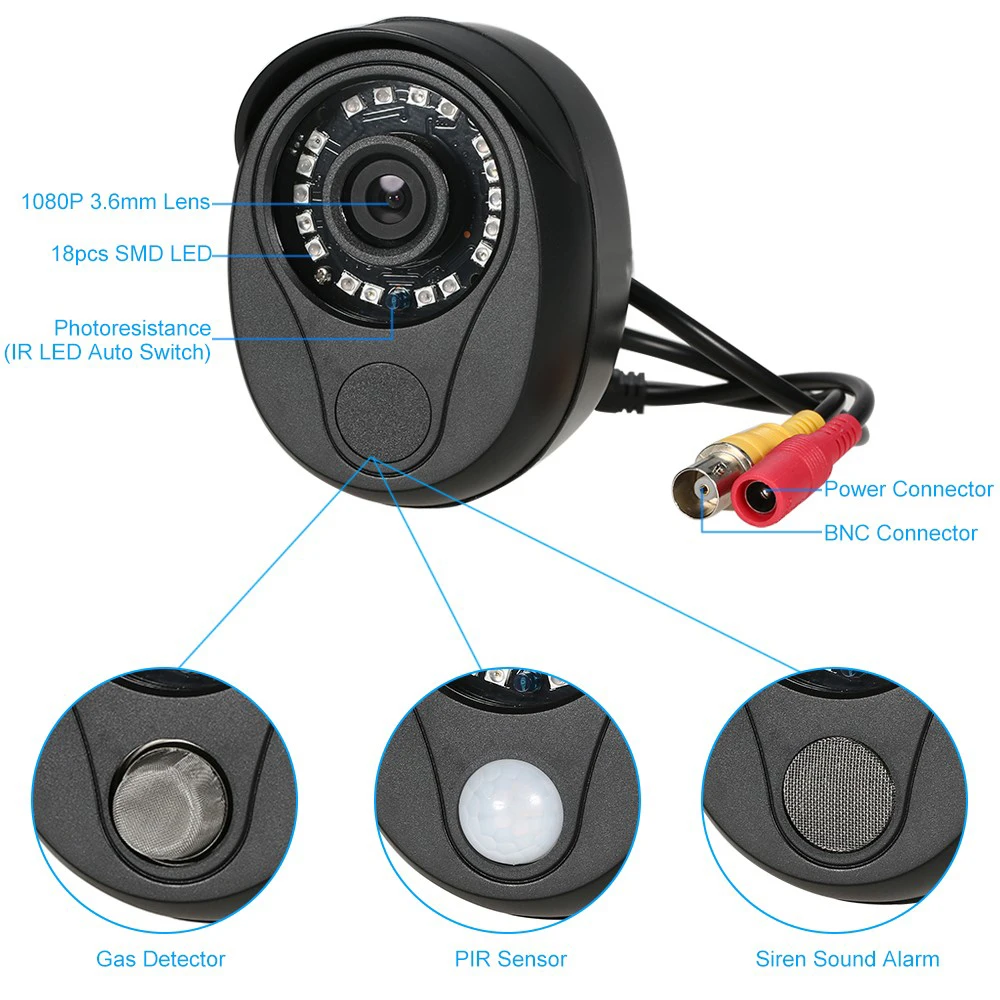 LEEKGOTECH облачный 4CH 1080P 2MP DVR CCTV комплект камеры AHD с датчиком сигнализации для домашнего магазина безопасности