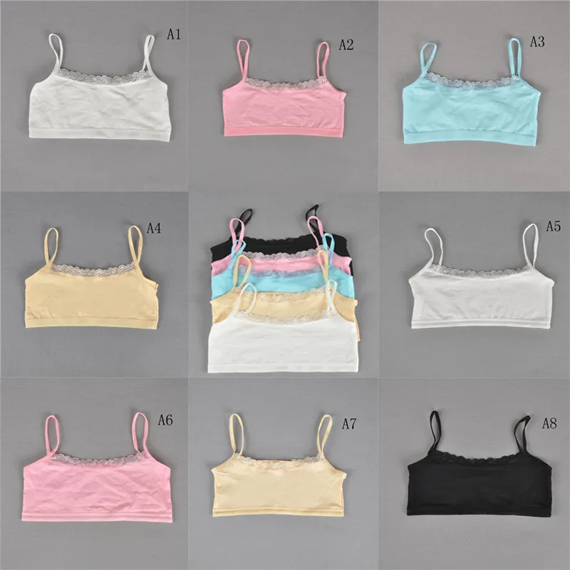 

1pc Teenage Underwear Girls Cutton Lace Wireless Young Training Bra For Kids And Teens Puberty Clothing For Girl Children