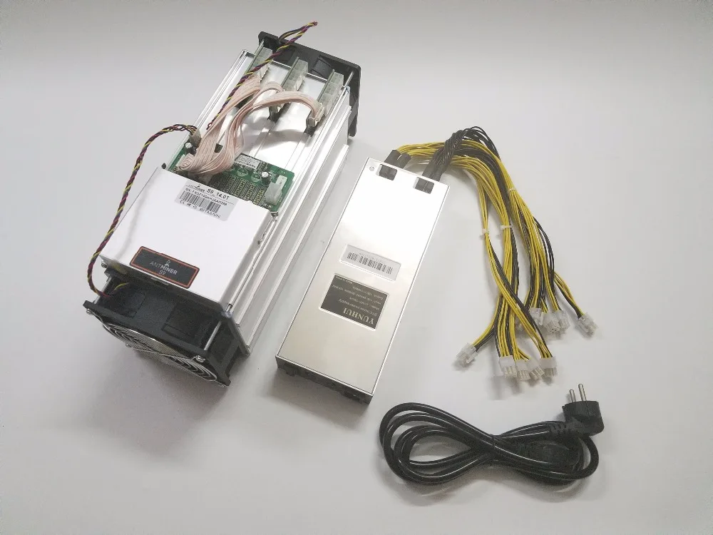 Майнер ASIC AntMiner S9 14TH/S SHA256 б/у с блоком питания BTC BCH лучше чем Antminer 13 5 T T9 + S11 S15 WhatsMiner
