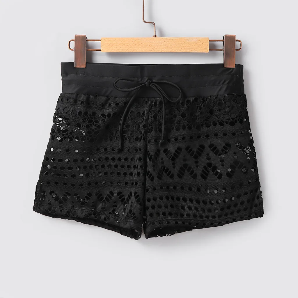 Женские модные однотонные пляжные черные шорты летние сексуальные повседневные