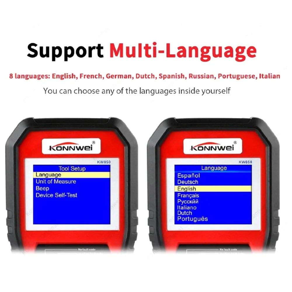Car Computer Fault Scanner Code Reader Car Troubleshooting Scanner Vehicle Computer Auto Diagnostics Tool Supports 8 Languages
