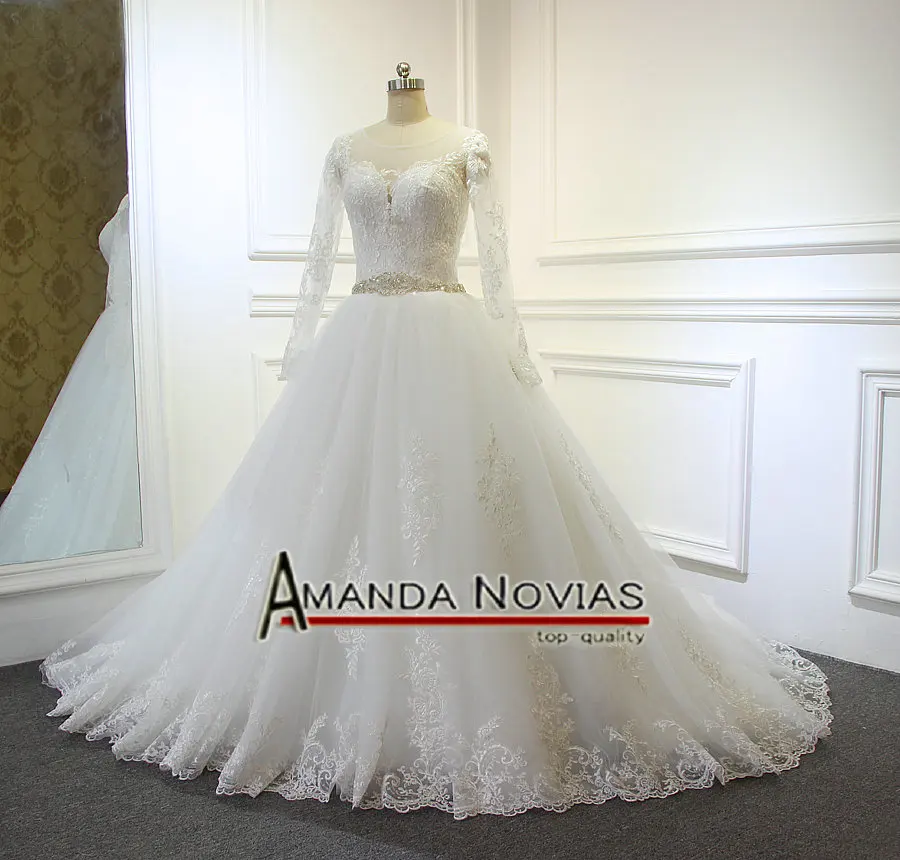 Robe de soiree кружевное платье с длинным рукавом с бисером на заказ свадебное платье