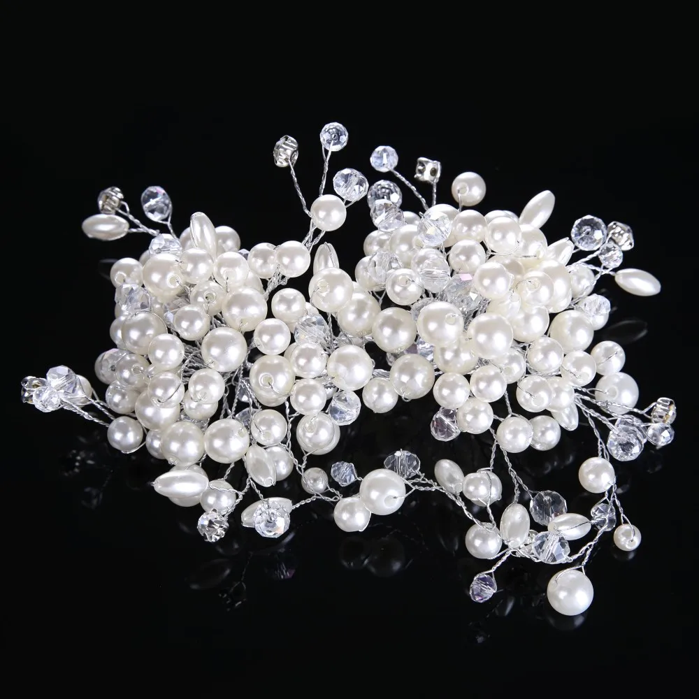 Роскошная женская тиара в виде лба с жемчугом цветочные украшения для волос