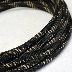 Black Brown 12 м 8 мм Кабельные втулки 3 провода шифрования ПЭТ змеиная сетка Защитная кабельная втулка проволочная сетка нейлон шок для наборов кабелей - Цвет: Black Brown