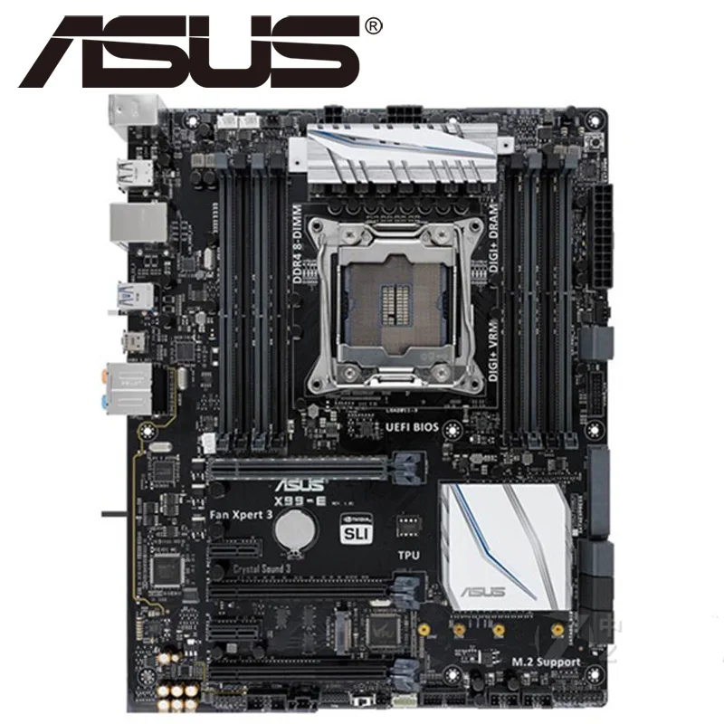 Настольная Материнская плата Asus X99 E Socket LGA 2011 V3 i7 X DDR4 128G ATX UEFI BIOS оригинальная б/у