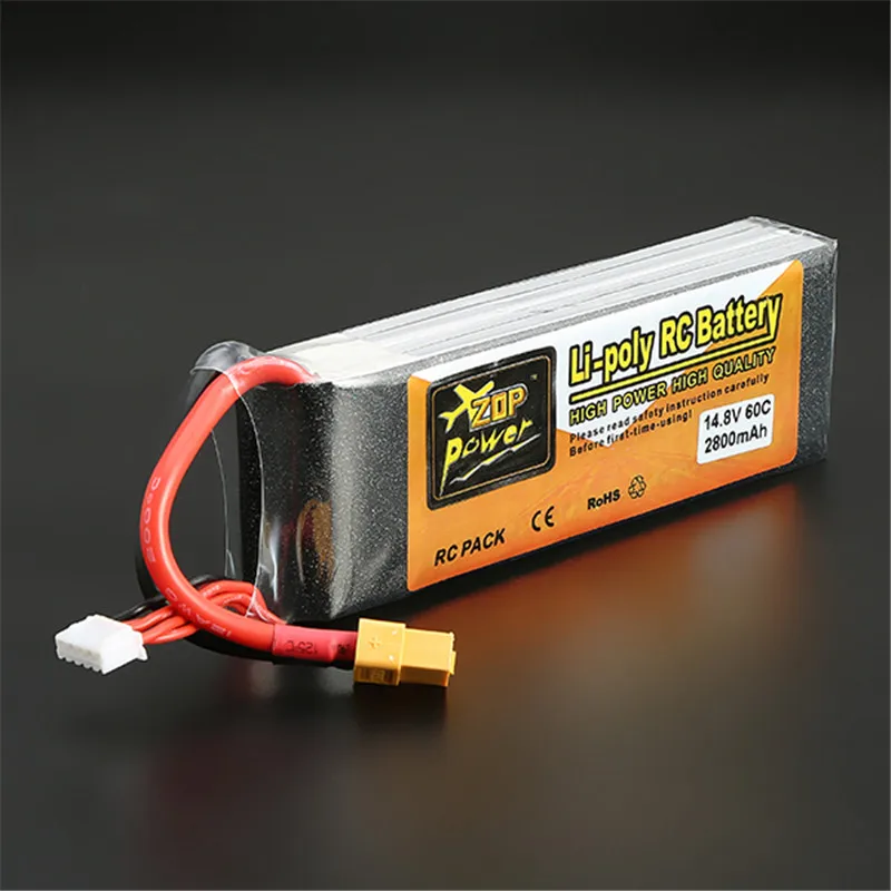 High Quality Reachargeable Lipo Battery ZOP Power 14.8V 2800mAh 4S 60C XT60 Plug For RC Model | Игрушки и хобби