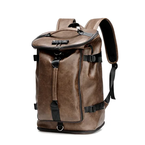 Новый Модный водонепроницаемый рюкзак для мужчин, кожаный рюкзак, мужские Школьные Сумки из искусственной кожи, мужские функциональные сумки, большая вместительность, мужская сумка