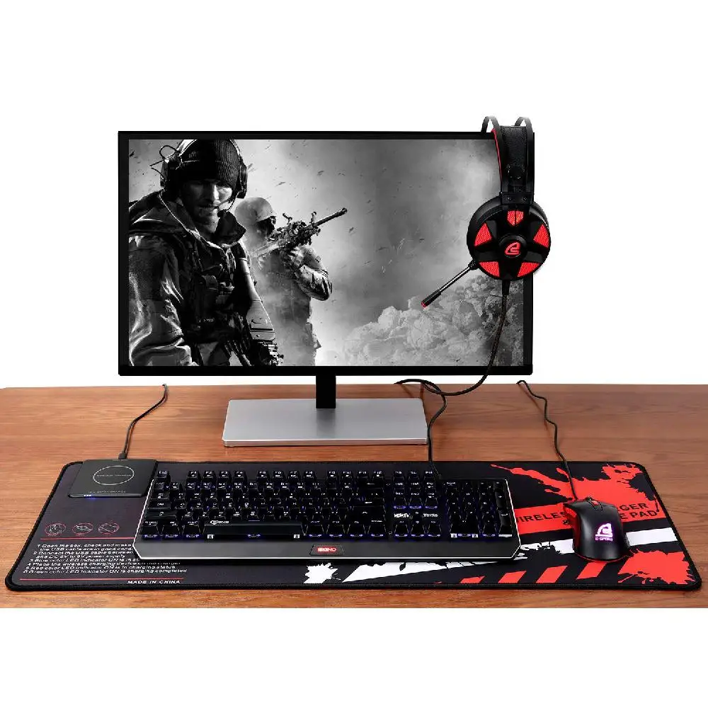 BEESCLOVER 800 мм x 270 мм беспроводной зарядный коврик для мыши большой RGB геймерский коврик для мыши